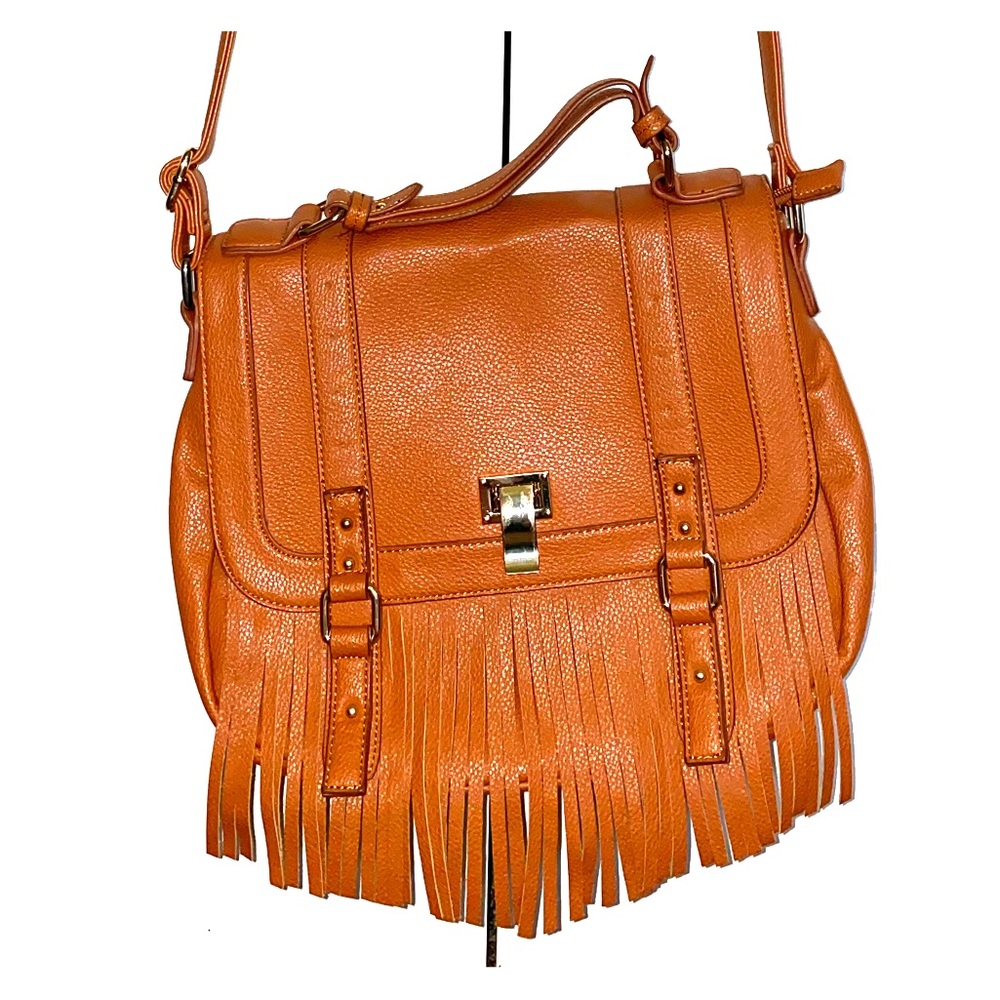 Just Fab Barely Used Tan Fringe Purse